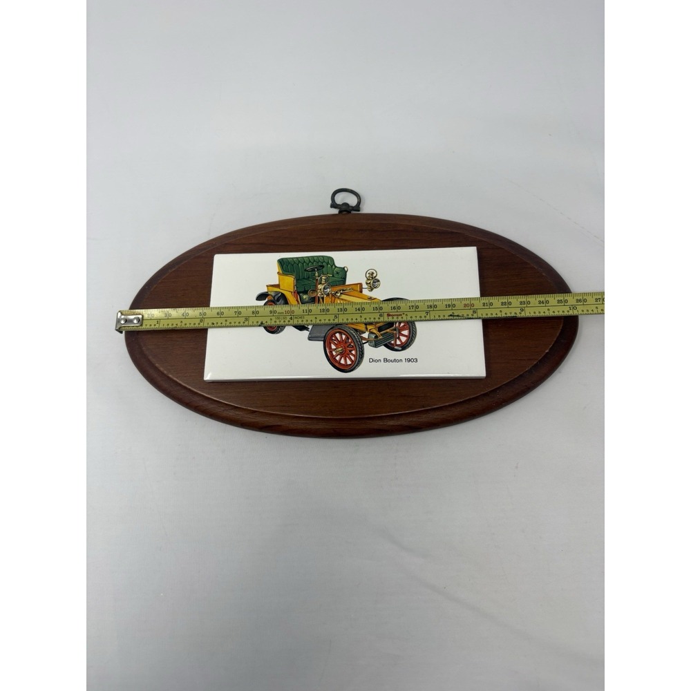 Vintage Car Automobile Wall Hanging Wooden Tile 1903 Dion Bouton - Picture 4 of 5